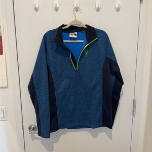 Spyder Blue and Black Zip Up Sweater